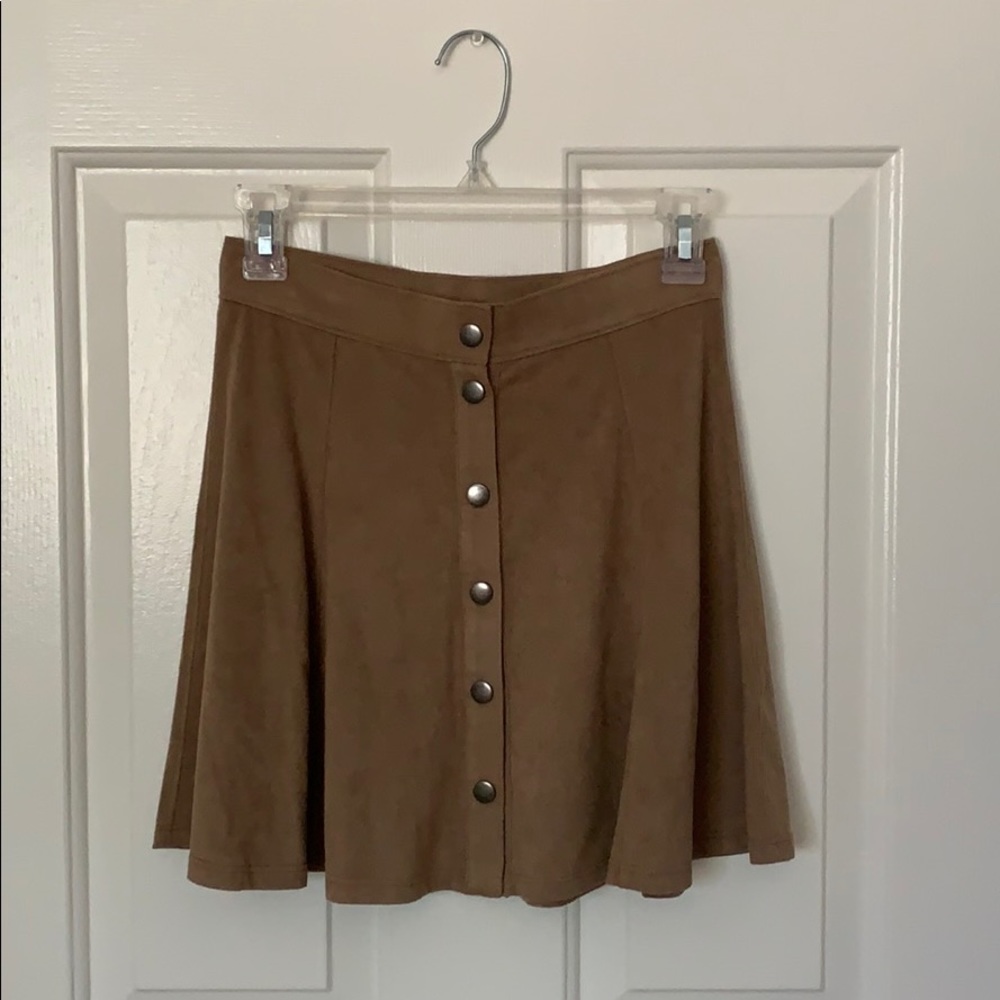 Tilly’s Full Tilt Faux Suede Button Up Skirt